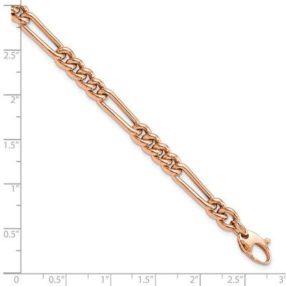 14K Roségold Poliert Figaro Glieder Armband