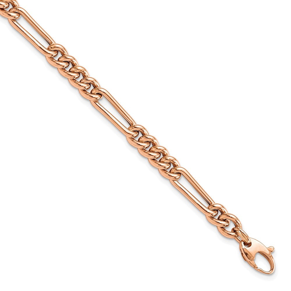 14K Roségold Poliert Figaro Glieder Armband