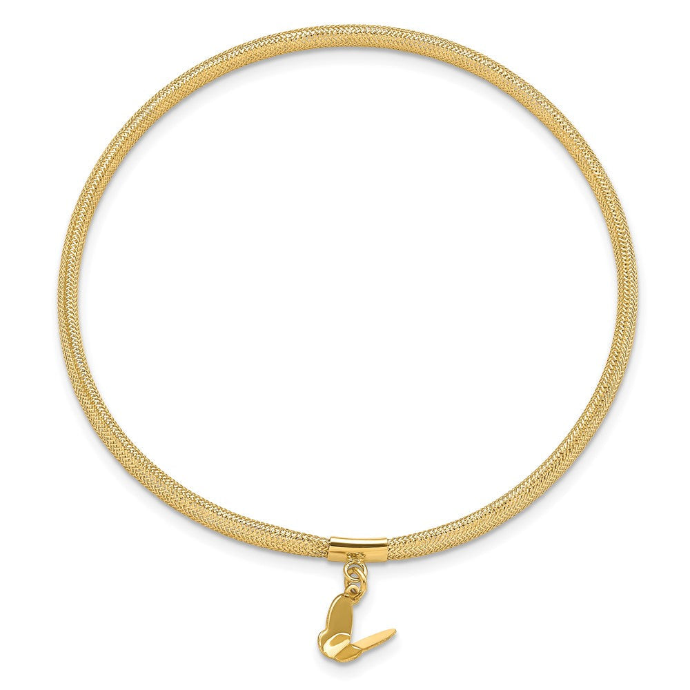 14K Gelbgold Poliert Schmetterling Dehnbar Armband