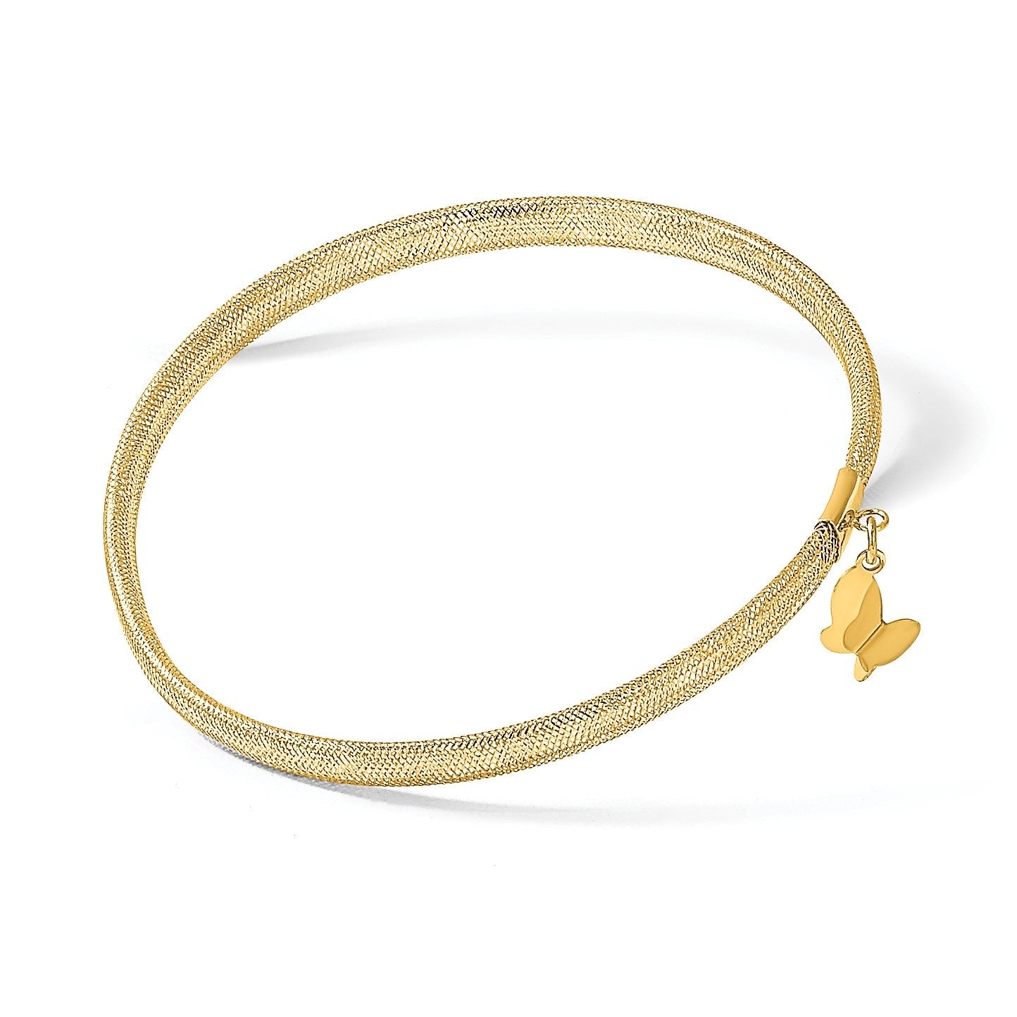 14K Gelbgold Poliert Schmetterling Dehnbar Armband