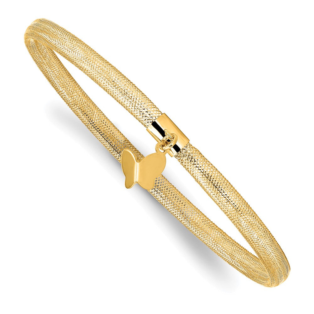 14K Gelbgold Poliert Schmetterling Dehnbar Armband