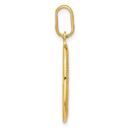 14K Gelbgold Poliert und Matt Oval Wundertätig Medaille