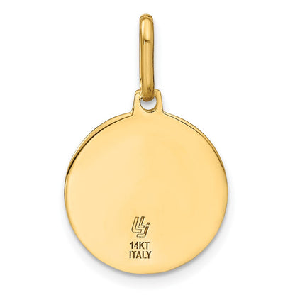 14K Gelbgold Poliert und Matt Engel Anhänger