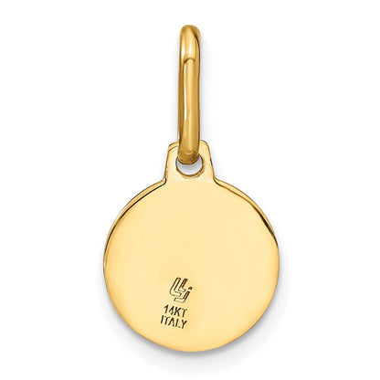 14K Gelbgold Poliert und Matt Engel Anhänger