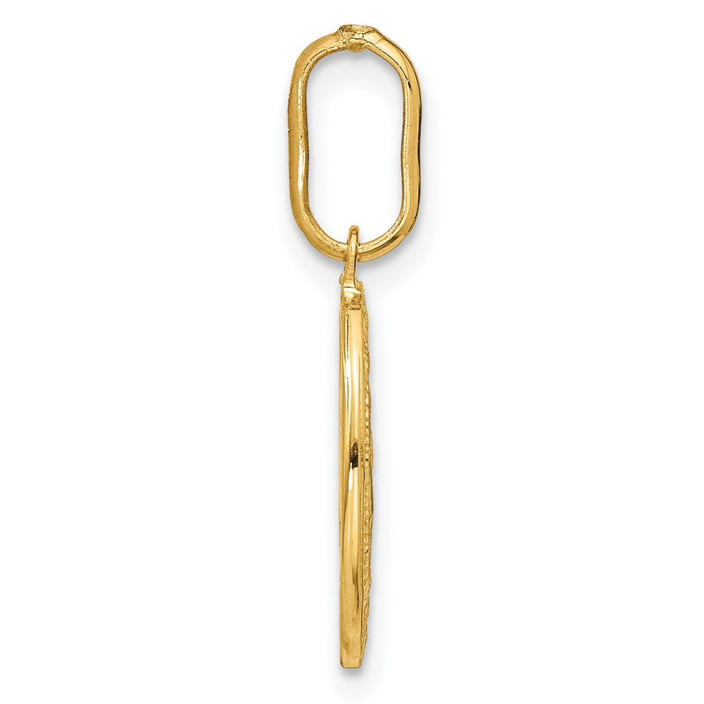 14K Gelbgold Poliert und Matt Oval Wundertätig Medaille