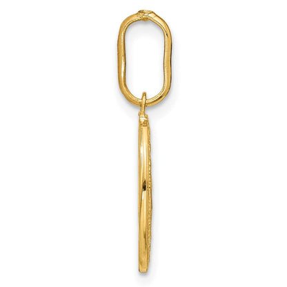 14K Gelbgold Poliert und Matt Oval Wundertätig Medaille