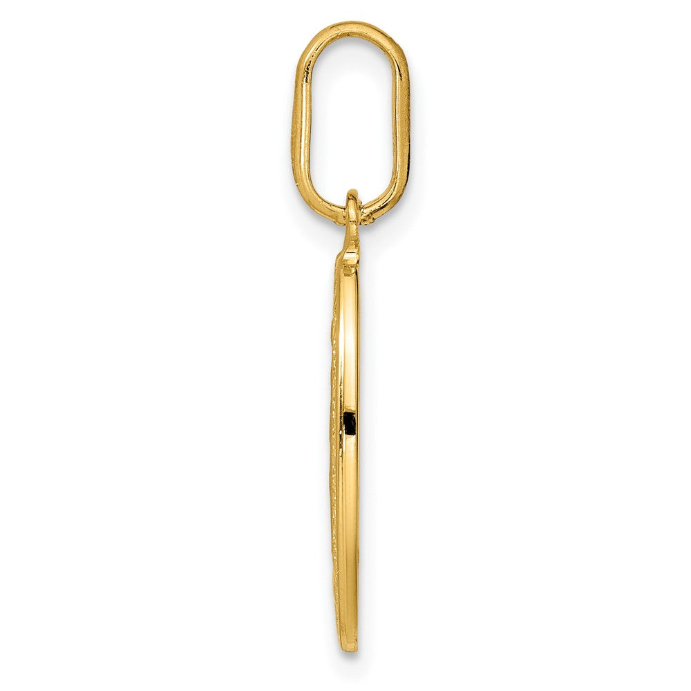 14K Gelbgold Poliert und Matt Oval Wundertätig Medaille