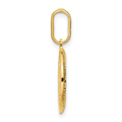 14K Gelbgold Poliert und Matt Rund Wundertätig Medaille