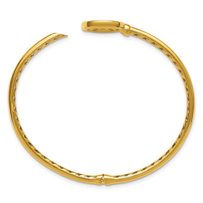14K Gelbgold Poliert und Matt Münze Klappbar Armreif