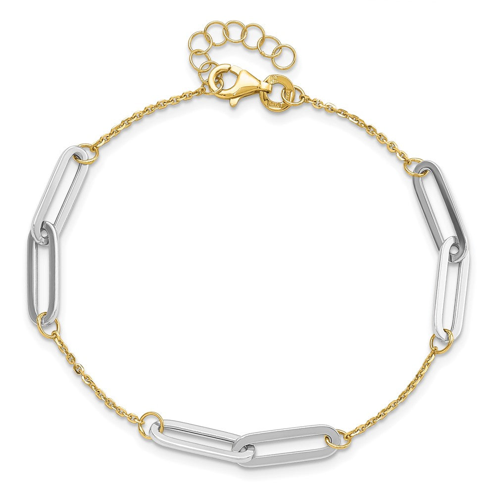14K Bicolor Poliert 1 Zoll Verlängerung. Armband