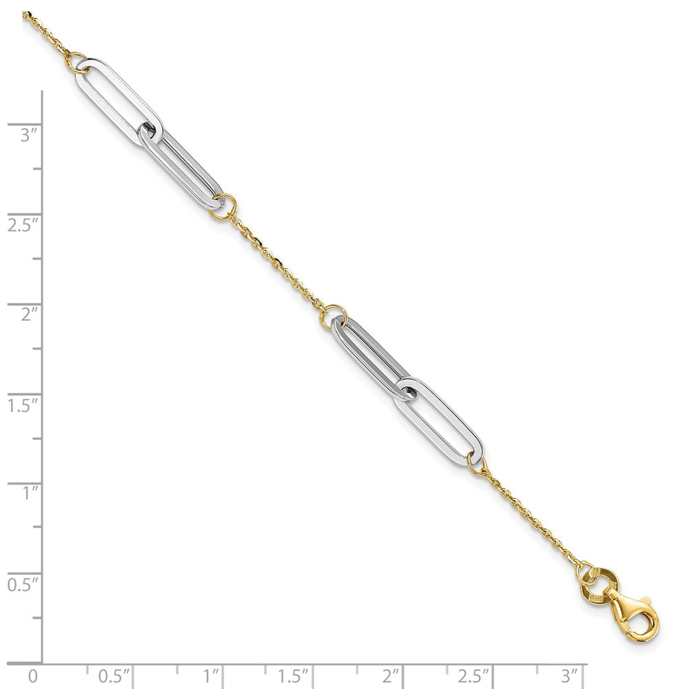 14K Bicolor Poliert 1 Zoll Verlängerung. Armband
