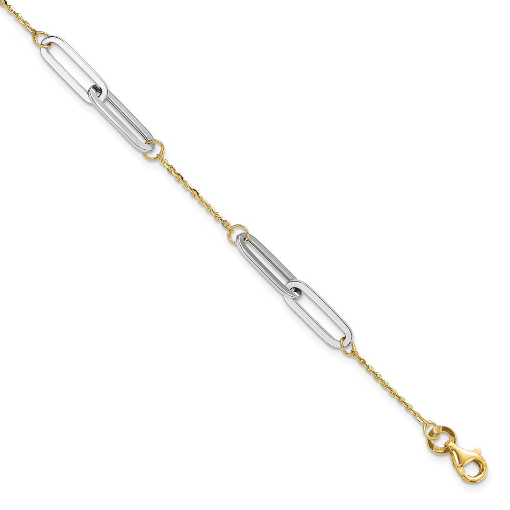 14K Bicolor Poliert 1 Zoll Verlängerung. Armband
