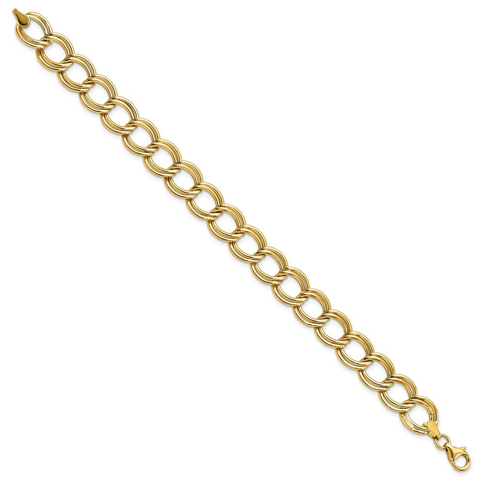 14K Gelbgold Poliert Doppelt Glieder Armband