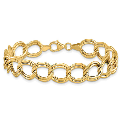 14K Gelbgold Poliert Doppelt Glieder Armband
