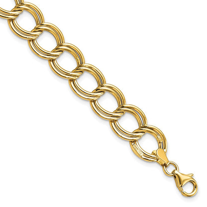 14K Gelbgold Poliert Doppelt Glieder Armband