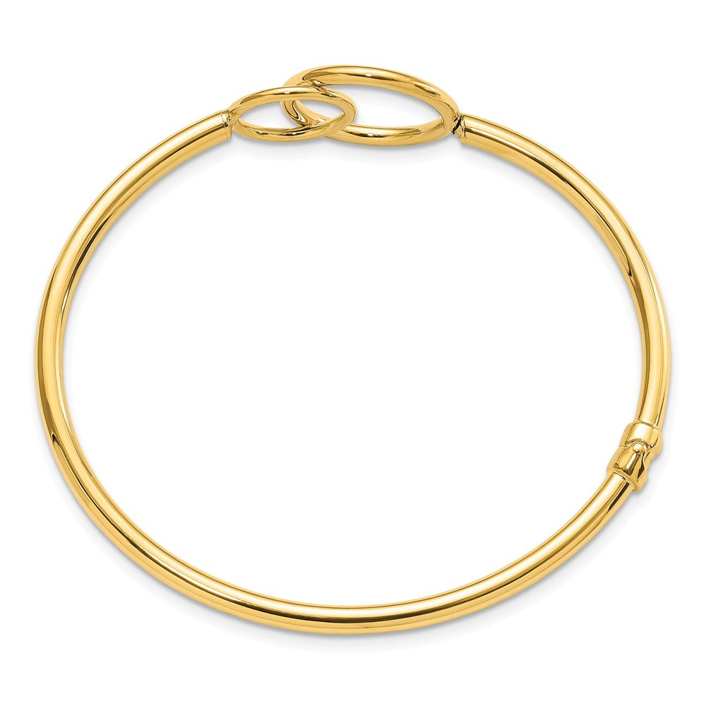 14K Gelbgold Poliert Doppelt Circled Klappbar Armreif