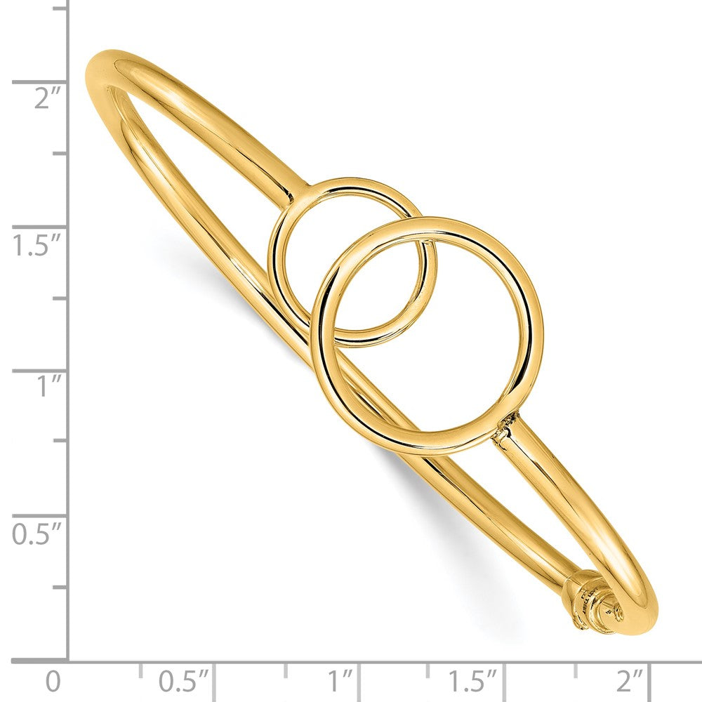 14K Gelbgold Poliert Doppelt Circled Klappbar Armreif