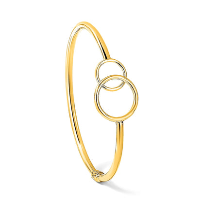 14K Gelbgold Poliert Doppelt Circled Klappbar Armreif
