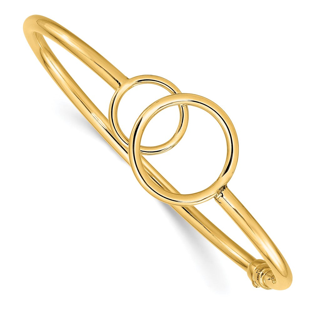 14K Gelbgold Poliert Doppelt Circled Klappbar Armreif