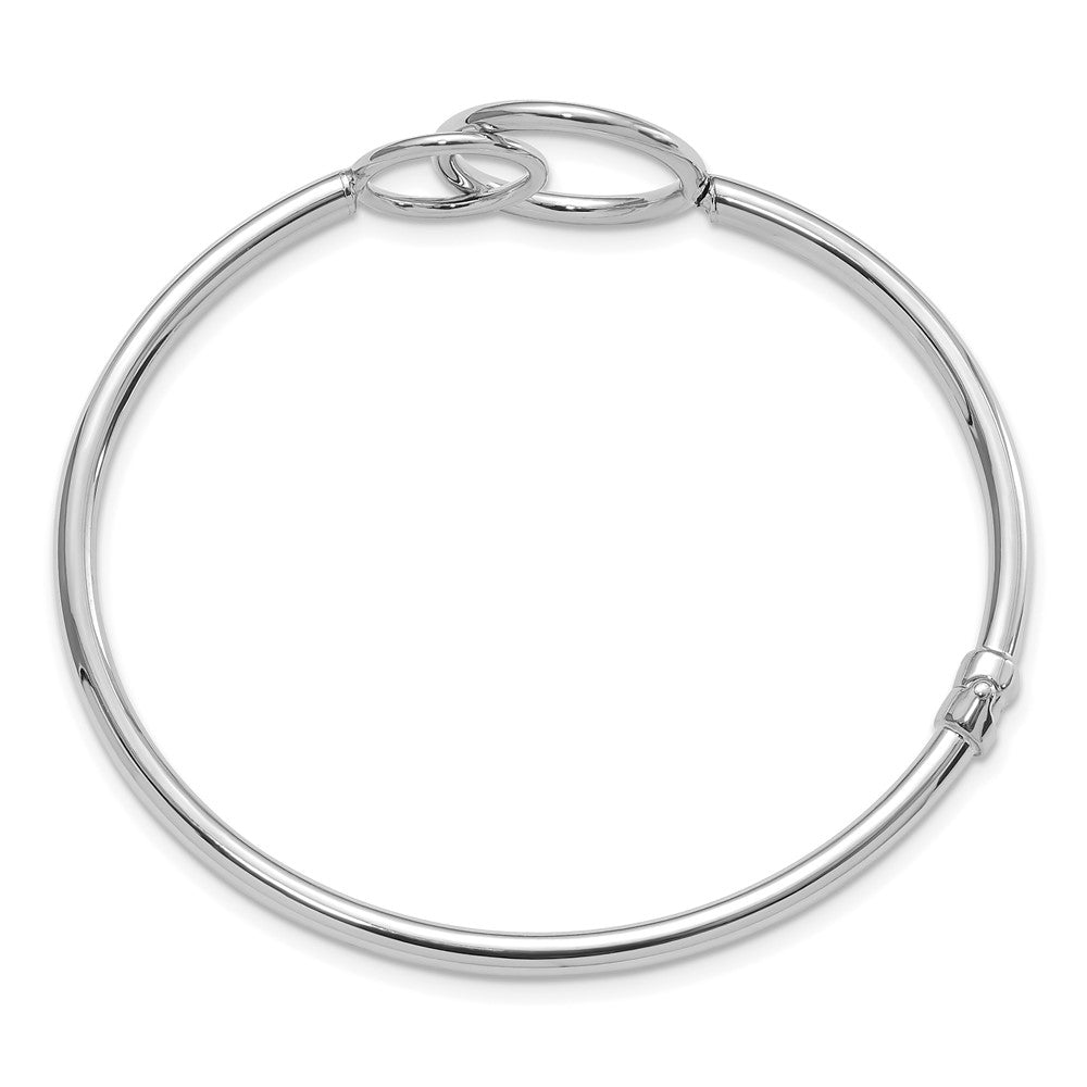 14K Weißgold Poliert Doppelt Circled Klappbar Armreif