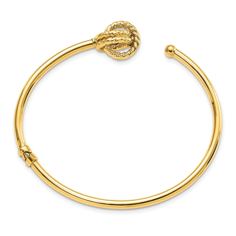 14K Gelbgold Poliert Liebe Knoten Klappbar Armreif