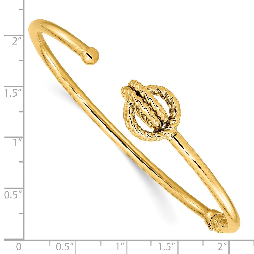 14K Gelbgold Poliert Liebe Knoten Klappbar Armreif