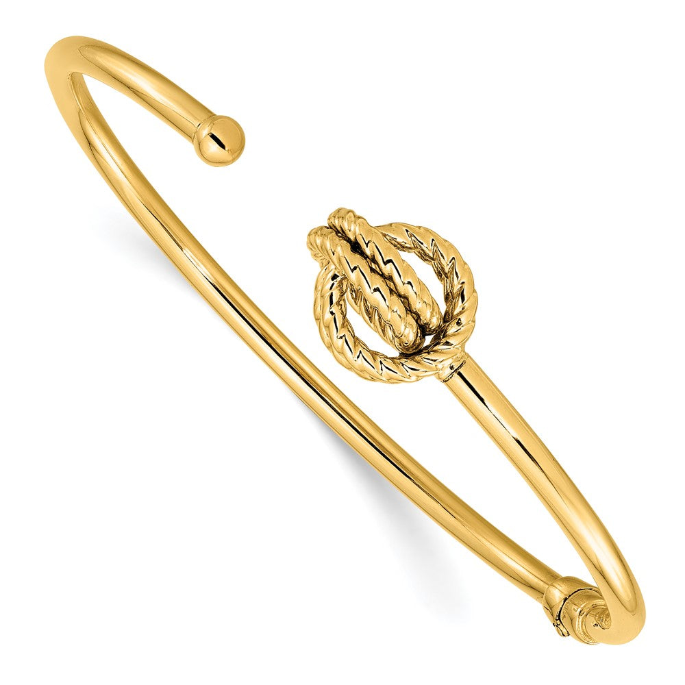 14K Gelbgold Poliert Liebe Knoten Klappbar Armreif
