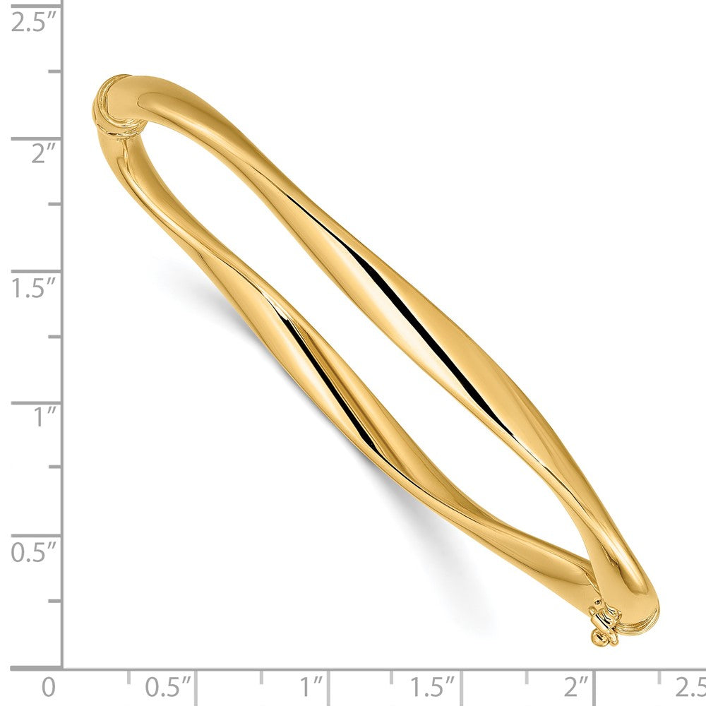 14K Gelbgold Poliert Gedreht Klappbar Armreif