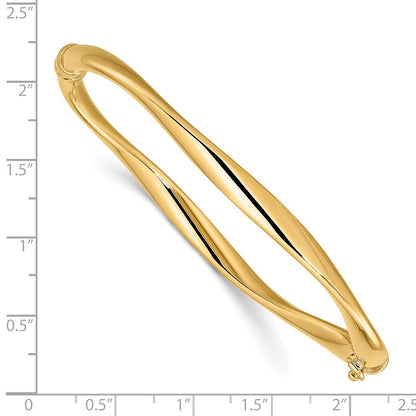 14K Gelbgold Poliert Gedreht Klappbar Armreif