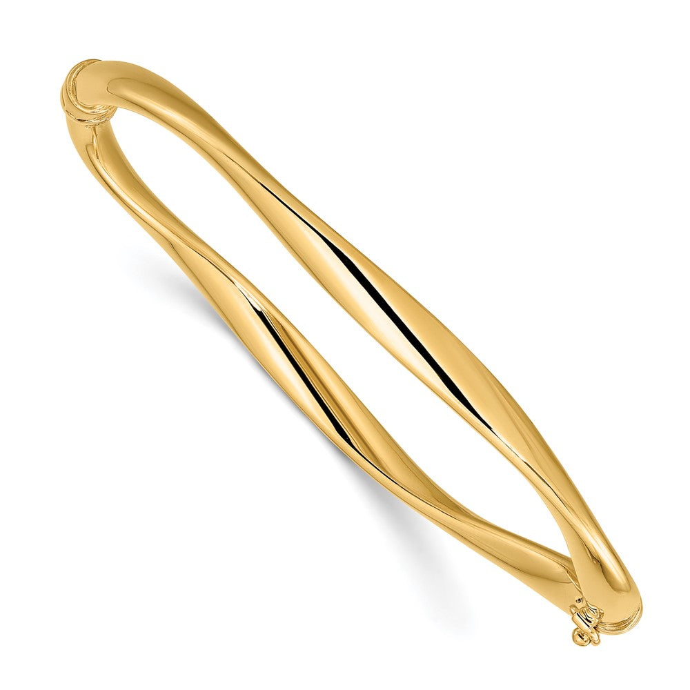 14K Gelbgold Poliert Gedreht Klappbar Armreif