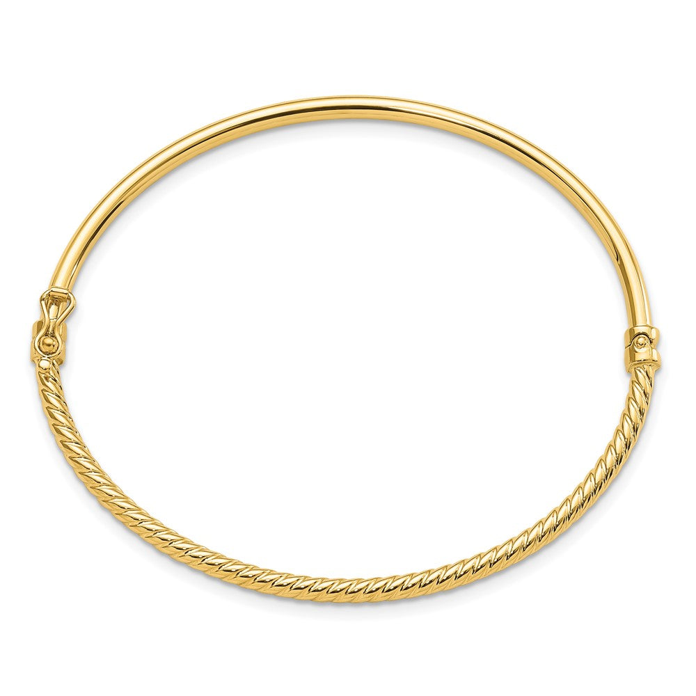 14K Gelbgold Poliert Strukturiert Klappbar Armreif