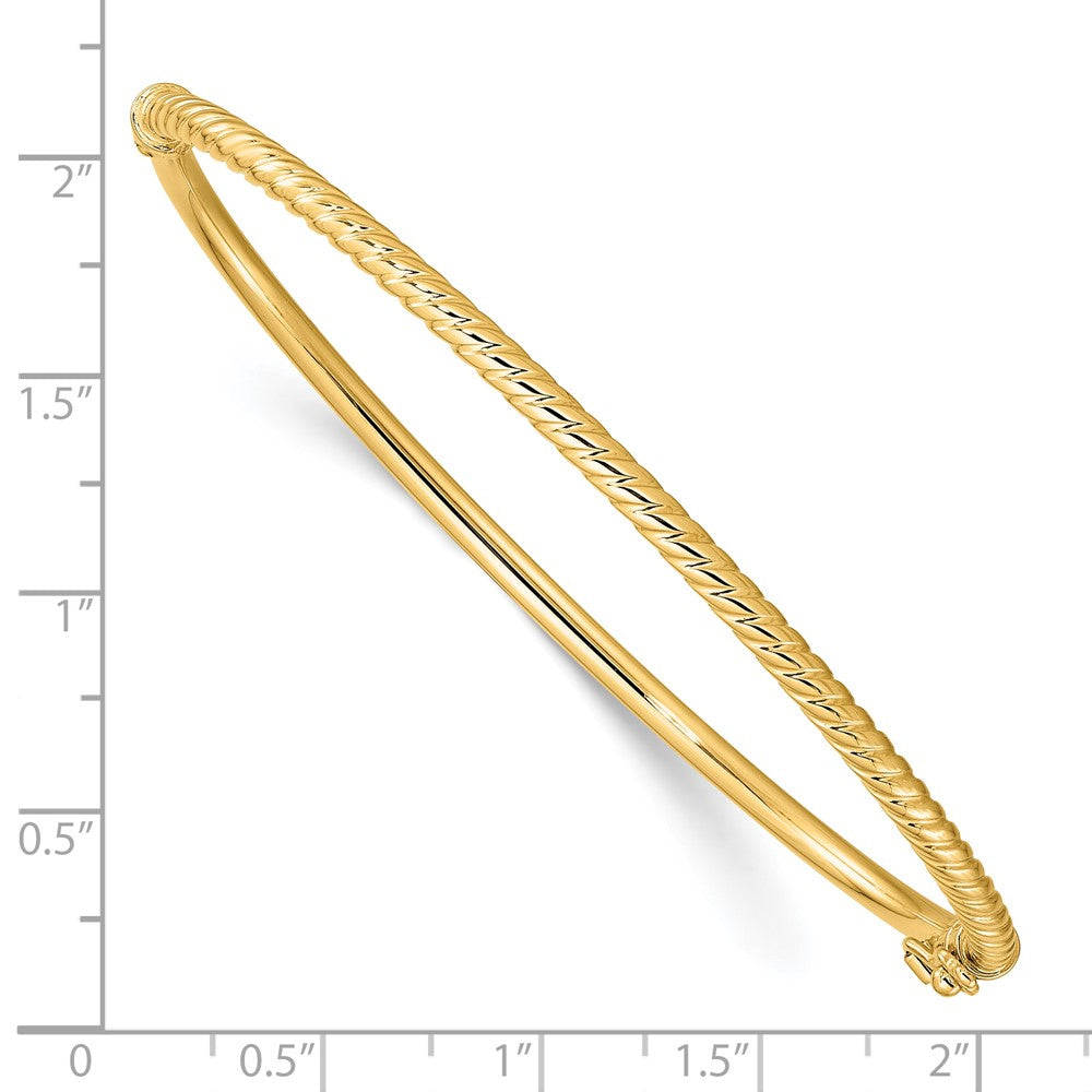 14K Gelbgold Poliert Strukturiert Klappbar Armreif