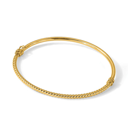 14K Gelbgold Poliert Strukturiert Klappbar Armreif