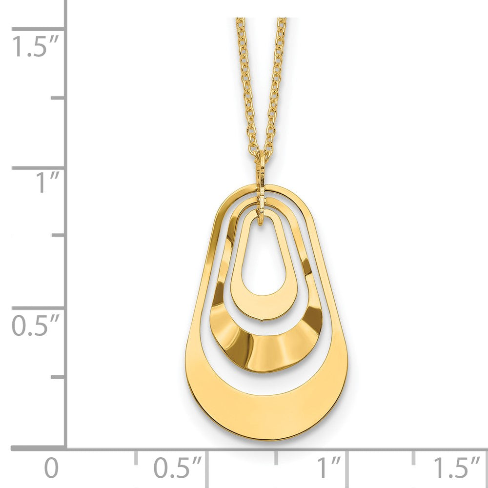 14K Gelbgold Poliert mit 2 Zoll. Verlängerung. Halskette