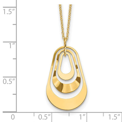 14K Gelbgold Poliert mit 2 Zoll. Verlängerung. Halskette