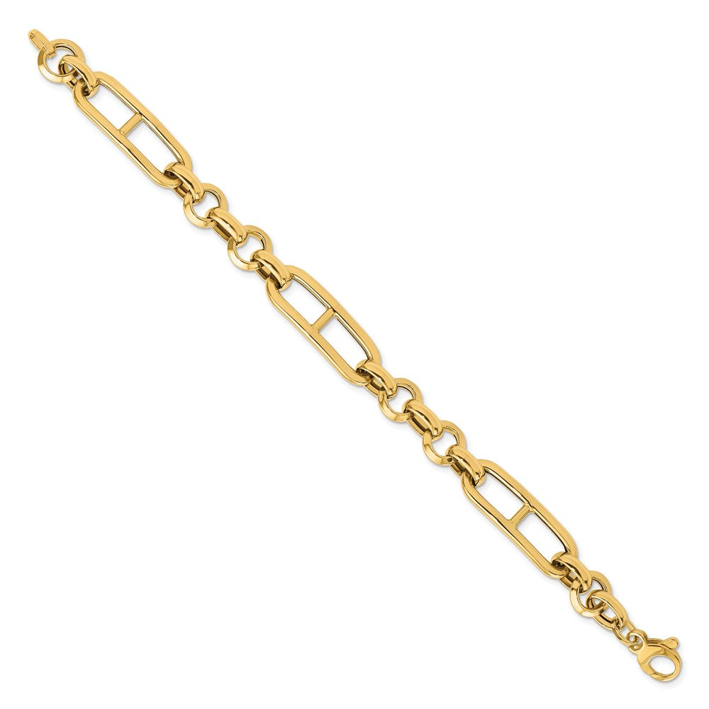 14K Gelbgold Poliert Fantasieglieder Gliederarmband