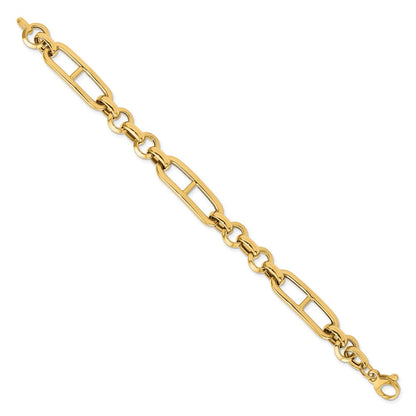 14K Gelbgold Poliert Fantasieglieder Gliederarmband