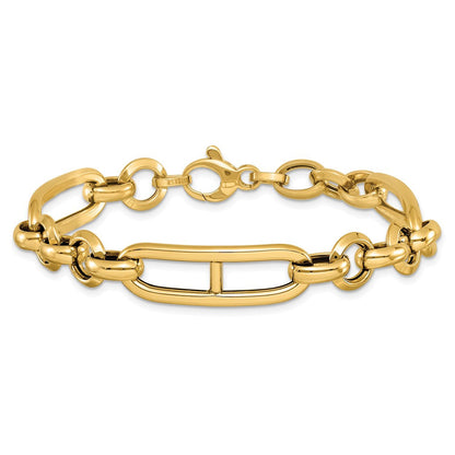 14K Gelbgold Poliert Fantasieglieder Gliederarmband