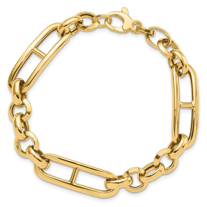 14K Gelbgold Poliert Fantasieglieder Gliederarmband