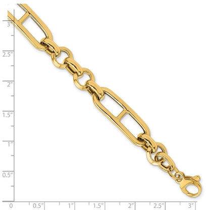 14K Gelbgold Poliert Fantasieglieder Gliederarmband