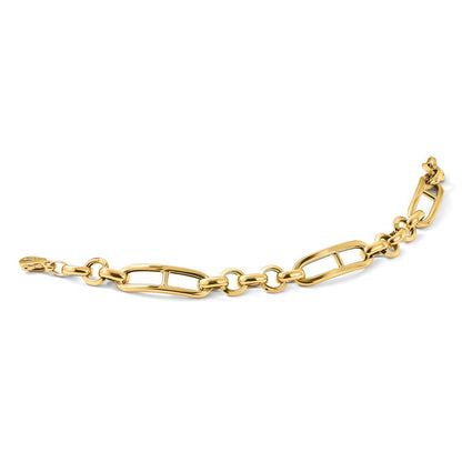 14K Gelbgold Poliert Fantasieglieder Gliederarmband