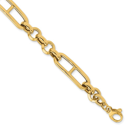 14K Gelbgold Poliert Fantasieglieder Gliederarmband