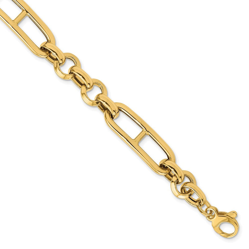 14K Gelbgold Poliert Fantasieglieder Gliederarmband
