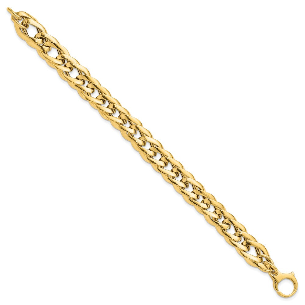 14K Gelbgold Poliert Hohl Fantasieglieder Armband