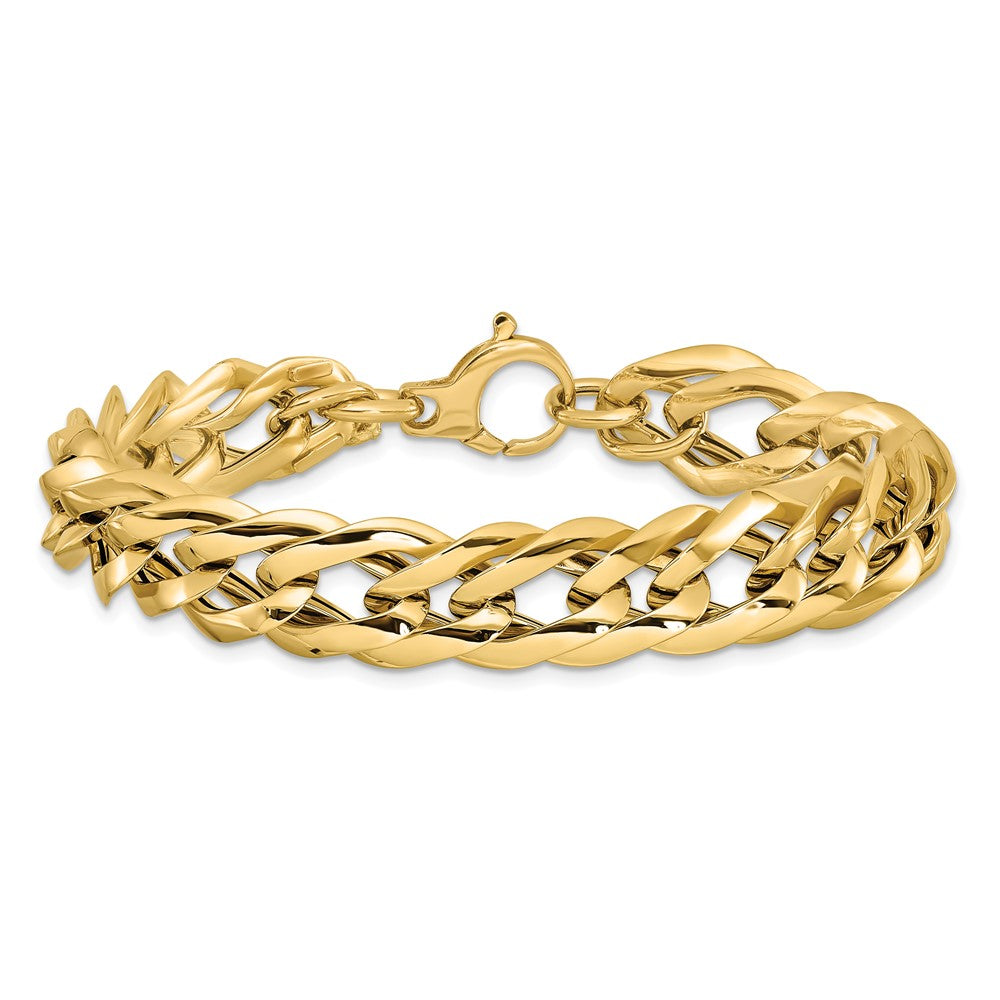 14K Gelbgold Poliert Hohl Fantasieglieder Armband
