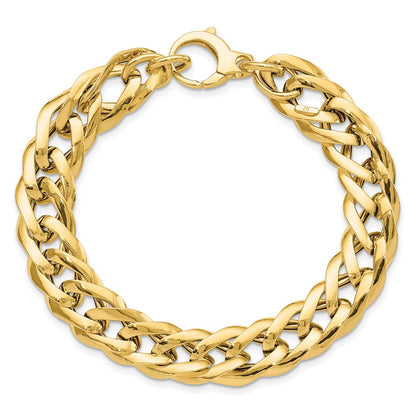 14K Gelbgold Poliert Hohl Fantasieglieder Armband