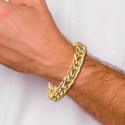 14K Gelbgold Poliert Hohl Fantasieglieder Armband
