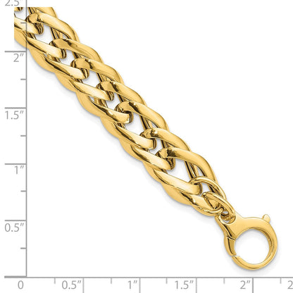 14K Gelbgold Poliert Hohl Fantasieglieder Armband