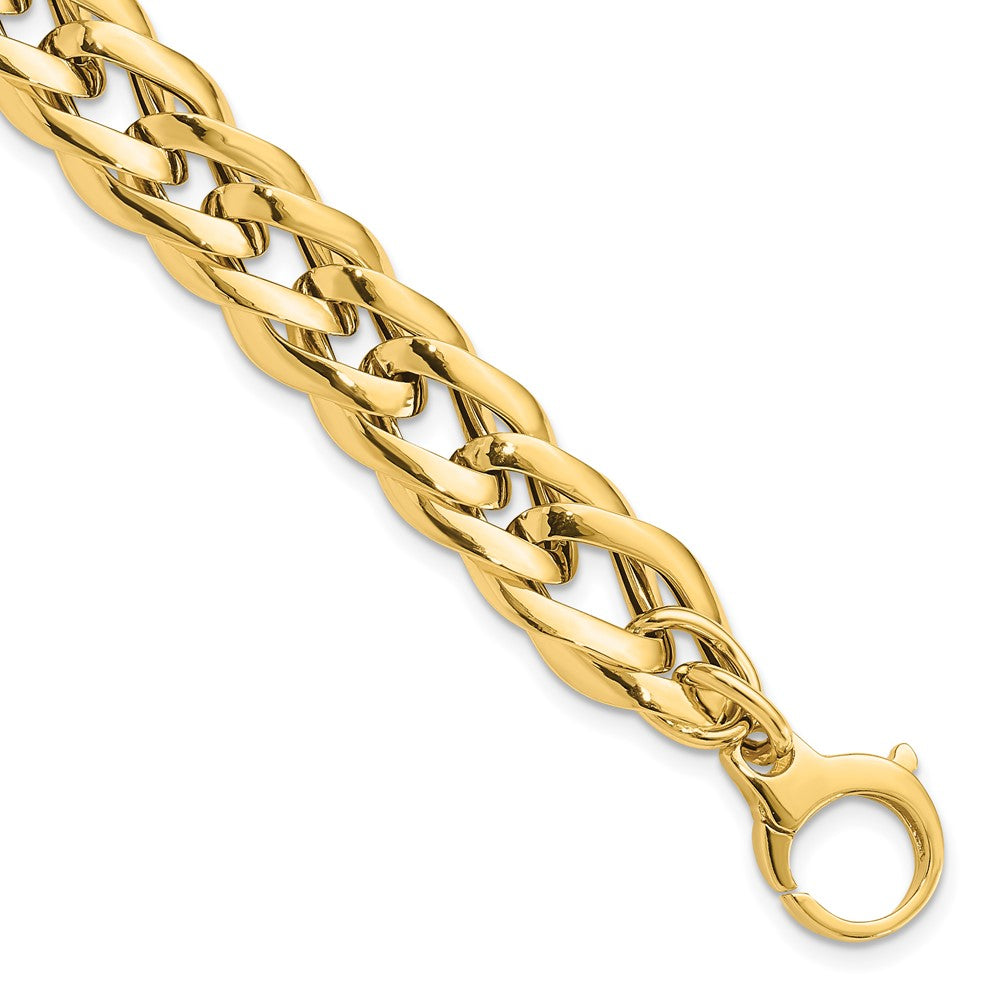 14K Gelbgold Poliert Hohl Fantasieglieder Armband