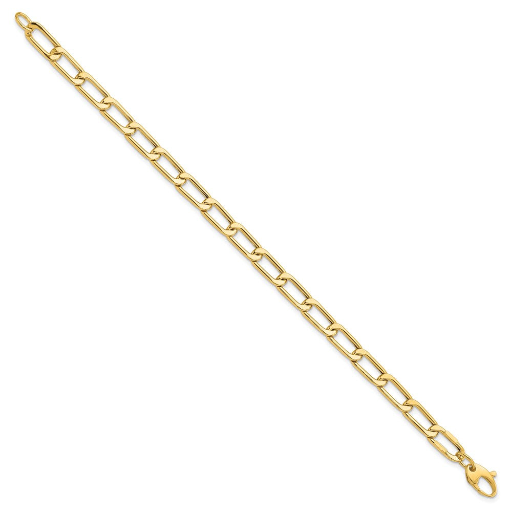 14K Gelbgold Poliert Hohl Fantasieglieder Armband